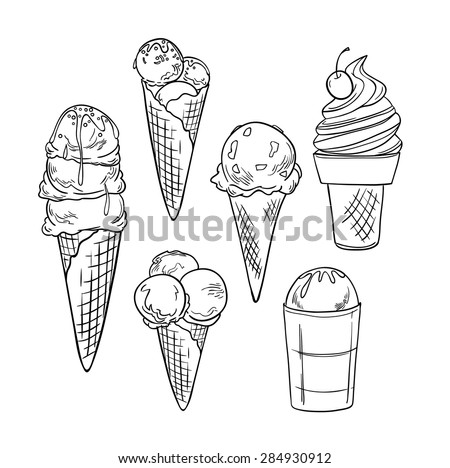 Hand Drawn Vector Illustrations Collection Ice Stock Vector 622340864 ...