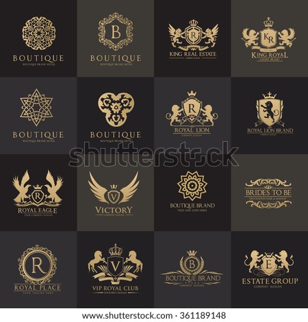 Luxury Logo Setbest Selected Collectionhotel Brand Stock Vector ...