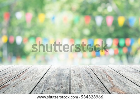 Empty Wooden Table Party Garden Background Stock Photo 557690464 ...