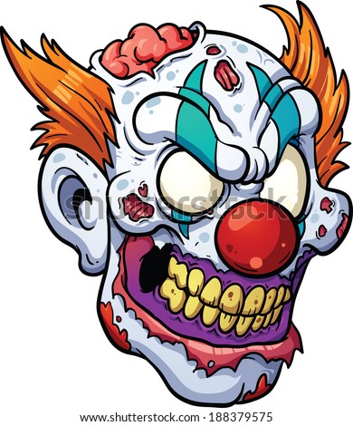 Zombie Clown Head Vector Clip Art Stock 188379575 Illustration Simple