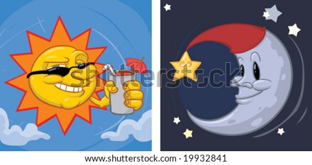 Cartoon Moon Vector Clip Art Illustration Stock Vector 140263045