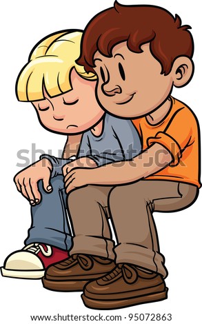 Kid Consoling Friend Vector Illustration All Stock Vector 95072863 ...