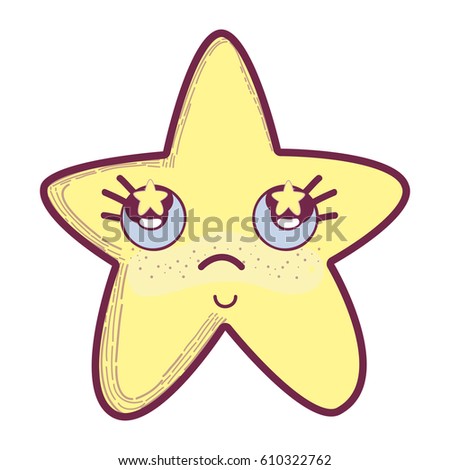 Colorless Funny Cartoon Starfish Vector Illustration Stock Vector 587056802 - Shutterstock