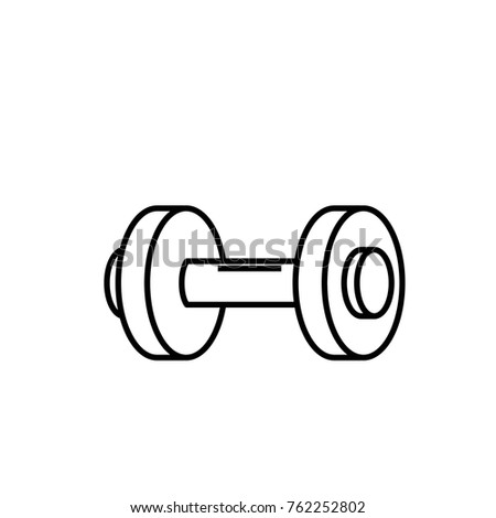 Dumbbell Cartoon Vector Illustration Black White Stock Vector 184179869 ...