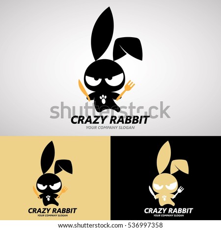 Download Crazy Rabbit Logo Design Cute Style Stock Vector 536997358 ...