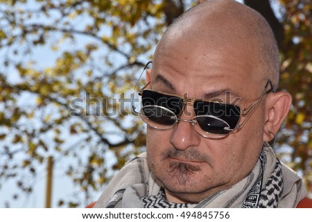 Marseille, France - October 06, 2016 : Greek cartoonist Demetrios Coutarelli Koutroulis at the 5th edition of the International festival of press and political cartoons at l'Estaque.