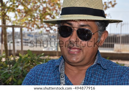 Marseille, France - October 06, 2016 : Brazilian cartoonist Josivan Joe Bonfim at the 5th edition of the International festival of press and political cartoons at l'Estaque.