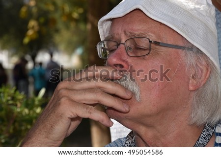 Marseille, France - October 06, 2016 : Dutch cartoonist Nol at the 5th edition of the International festival of press and political cartoons at l'Estaque.