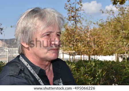 Marseille, France - October 06, 2016 : French cartoonist Philippe Umbdenstock alias Phil at the 5th edition of the International festival of press and political cartoons at l'Estaque.