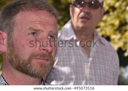 Marseille, France - October 06, 2016 : French cartoonist Sebastien Dieu at the 5th edition of the International festival of press and political cartoons at l'Estaque.