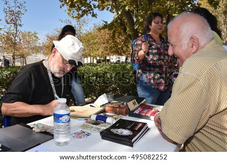 Marseille, France - October 06, 2016 : French cartoonist Veesse at the 5th edition of the International festival of press and political cartoons at l'Estaque.