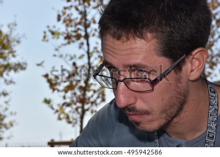 Marseille, France - October 06, 2016 : French cartoonist Stephane Besot at the 5th edition of the International festival of press and political cartoons at l'Estaque.