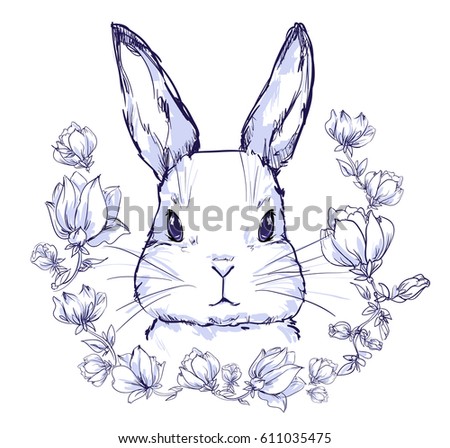 Download Hand Drawn Vector Illustration Bunny Rabbit Stock Vector ...