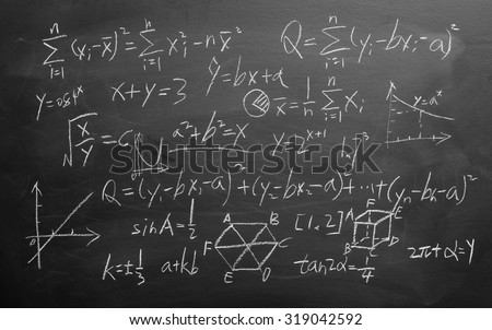 Maths Formulas Written By White Chalk Stock Photo 318255209 ...