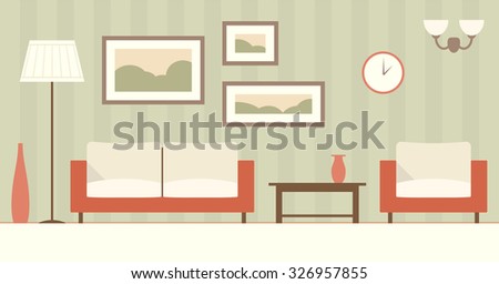 Interior Modern Minimalistic Living Room Vector Stock Vector ... Interior Modern Minimalistic Living Room Vector Stock Vector ...