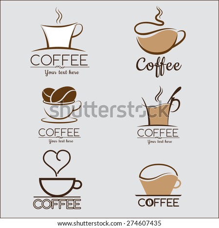 Set Coffee Logo Labels Design Templates Stock Vector 274607435 Shutterstock Coffee Label Design Template