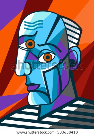 cubist great painter face portrait painting