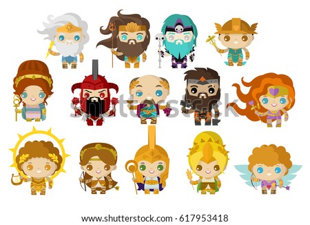 Greek Gods Stock Vector 617953418 - Shutterstock