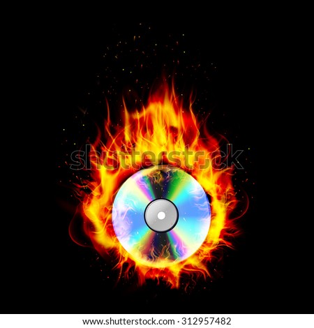 Vinyl Record On Fire Stock Illustration 44514334 - Shutterstock