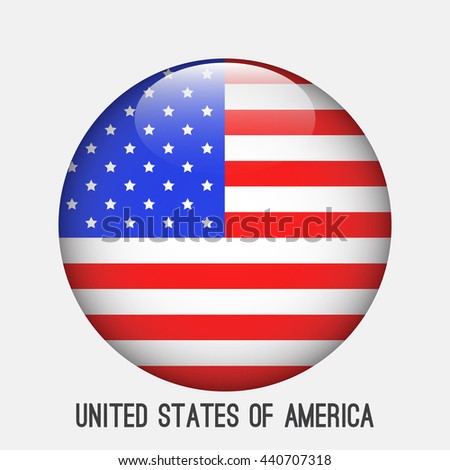 United States Americausa Flag Circle Shape Stock Vector 440707318 