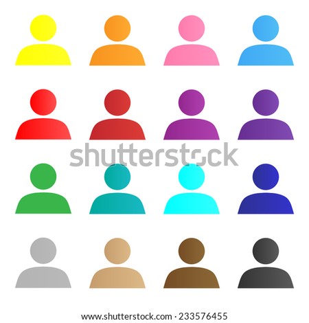 Modern Style Icon People Different Color Stock Vector (Royalty Free ...