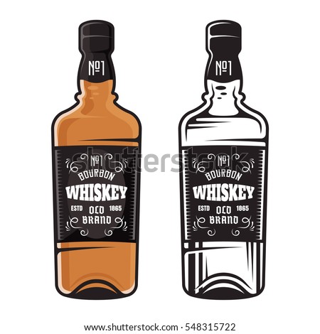 bottle whiskey vector Hand Bitters Vector Vector Draw Stock Orange Bottle