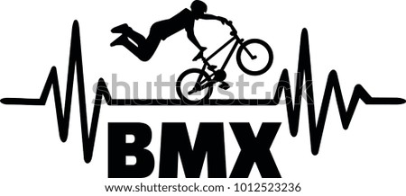Heartbeat pulse line with BMX stuntman