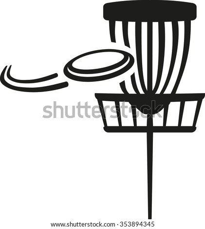 Disc Golf Basket Flying Frisbee Stock Vector 353894345 - Shutterstock