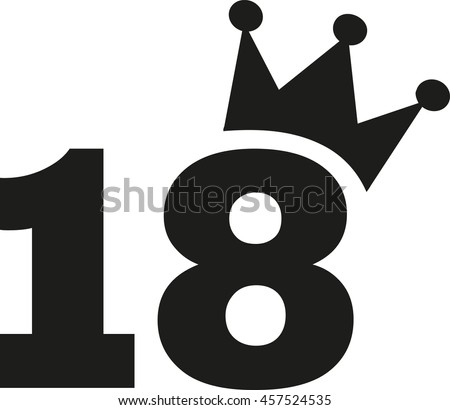 18th birthday number crown stock vector 457524535 shutterstock