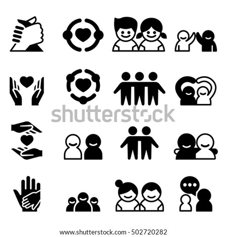 Friendship Friend Icons Stock Vector 502720282 - Shutterstock