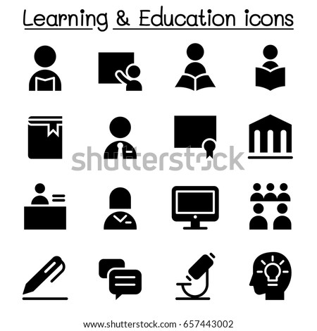 Higher Education Icons Stock Vector 126427226 - Shutterstock