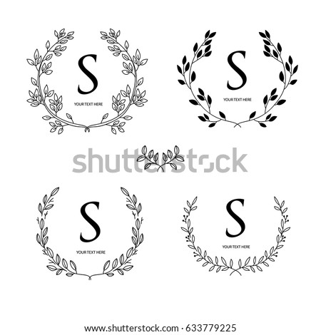 Wreath Vector Logo Banner เวกเตอร์สต็อก 633779225 - Shutterstock