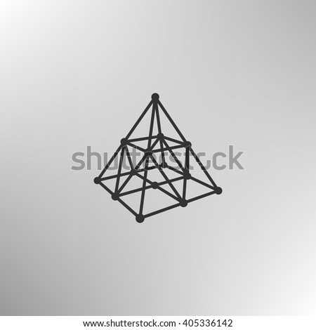 Wire Frame Shape Pyramid Connected Lines Stock Vector 405336142 ...