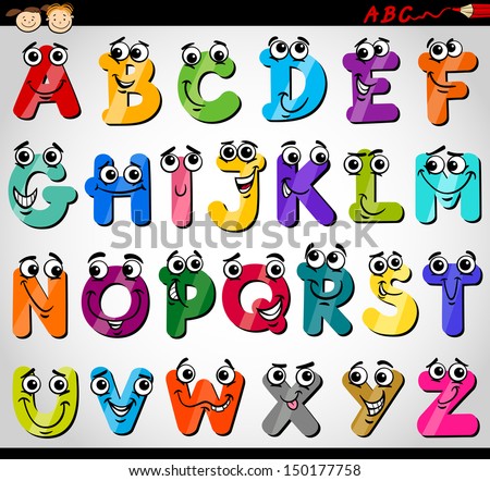 cartoon illustration of funny capital letters alphabet for children education - Alphabet Pictures For Kids cartoon illustration of funny capital letters alphabet for children education - Alphabet Pictures For Kids