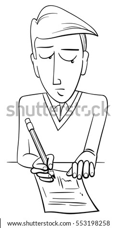 Black White Cartoon Illustration Teenage Boy Stock Vector (2018 ... Black White Cartoon Illustration Teenage Boy Stock Vector (2018 ...