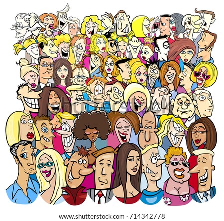 Cartoon Vector Illustration People Characters Large Stock Vector ...