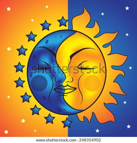 Stock Images similar to ID 69813109 - sun moon and stars.