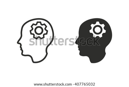 Brain Icon On White Background Vector Stock Vector 373569775 - Shutterstock