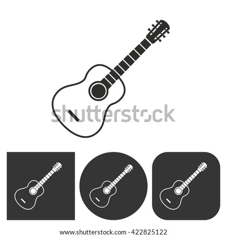 Guitar Icon Black White Icons Vector Stock Vector 350529293 - Shutterstock