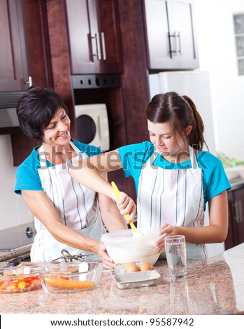 Mom Teen Daughter Daughter Mom Kitchen Teen