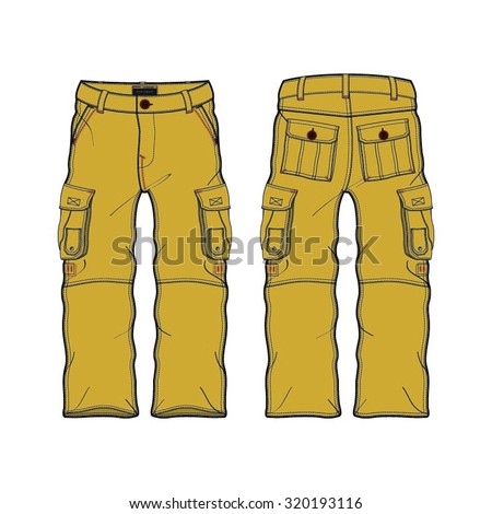 Men Cargo Pants Vector Template Stock Vector 242451805 - Shutterstock