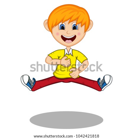 Boy Jump Cartoon Stock Illustration 1042421818 - Shutterstock