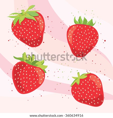 Set of sweet strawberry