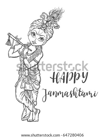 ornament card lord shri krishna birthday stock vector 502614625 ... - Baby Krishna Images Coloring Pages ornament card lord shri krishna birthday stock vector 502614625 ... - Baby Krishna Images Coloring Pages