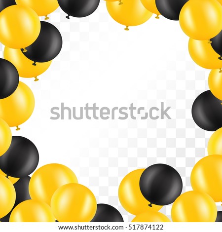 Balloons On Transparent Background Gold Black Stock Vector 426061681