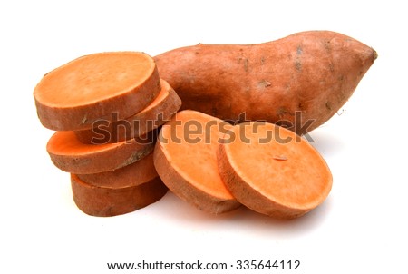Sweet potato isolated on white background
