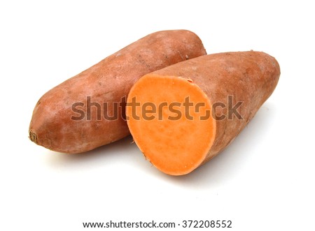 Sweet potato on the white background