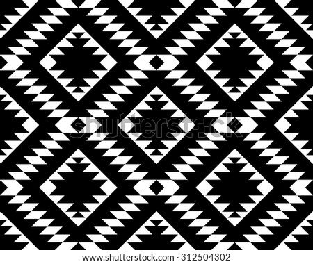 Tribal Seamless Black White Geometric Pattern Stock Vector 312504302 ...