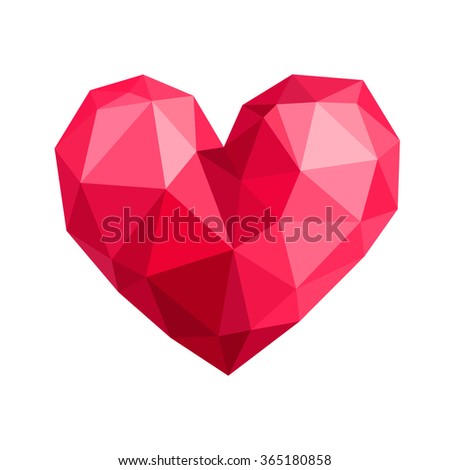 Geometric Heart Vector Illustration Stock Vector 365180858 - Shutterstock