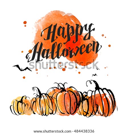 watercolor artistic hand drawn halloween design isolated on white background good for party invitation - Good Halloween Font watercolor artistic hand drawn halloween design isolated on white background good for party invitation - Good Halloween Font